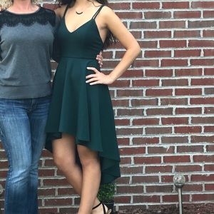 Evergreen high low homecoming dress